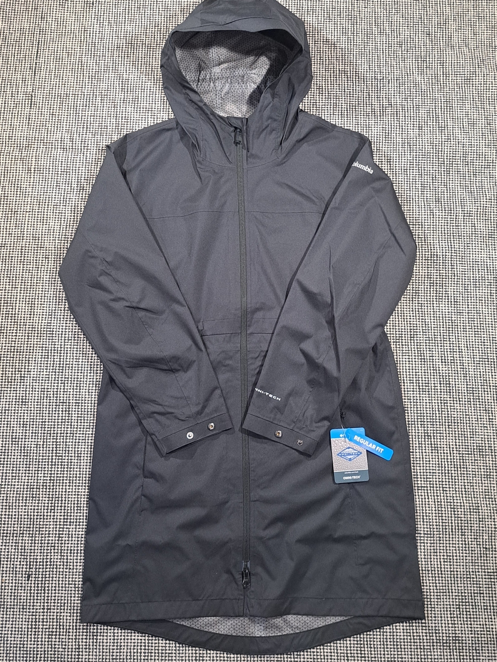 Columbia Omni Tech Black Waterproof Hooded Rain Jacket